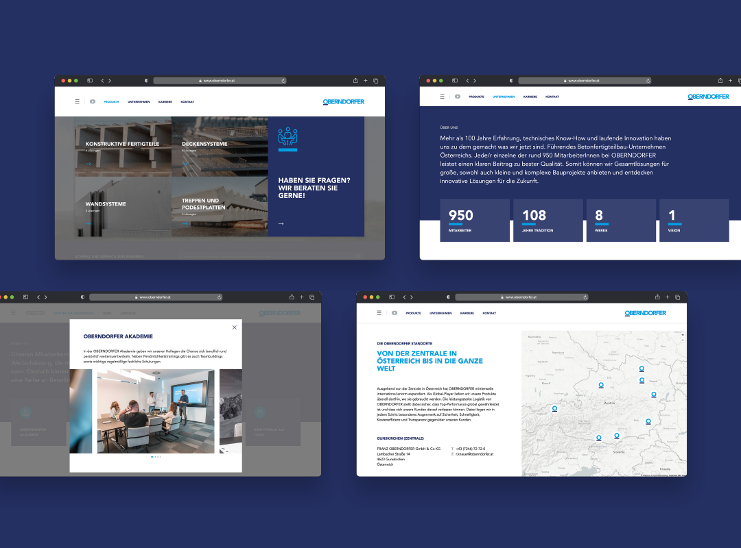 OBERNDORFER – Neue Website für den Pionier im Bereich Betonfertigteile